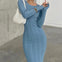 Chic & Cozy: Long Sleeve Knitted Dress for Effortless Elegance