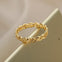 Chic Gold Stainless Steel Twist Rings for Women - Fashion Jewelry