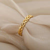 Gold Color Stainless Steel Twist Hollow Simple Rings for Women and Girls - Fashion Jewelry - Myluvfit