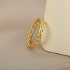 Gold Color Stainless Steel Twist Hollow Simple Rings for Women and Girls - Fashion Jewelry - Myluvfit
