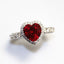 European And American White Copper Blue Heart-shaped Gemstone Ring Women - Myluvfit