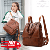Multifunctional Backpack Textured Leather Cowhide Handbag New Fashion Cover Bag Women - Myluvfit