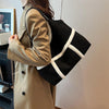 2pcs Women Plush Totes Casual Large-capacity Suede Handbag Winter Bags - Myluvfit