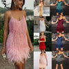 V-neck Strap Feather Stitching Dress - Myluvfit