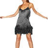 V-neck Strap Feather Stitching Dress - Myluvfit