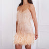 V-neck Strap Feather Stitching Dress - Myluvfit