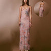 Floral Print Halter Spaghetti Straps Dress Sexy Slim Butterfly Back Dressess Spring Summer Womens Clothing - Myluvfit