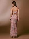 Floral Print Halter Spaghetti Straps Dress Sexy Slim Butterfly Back Dressess Spring Summer Womens Clothing - Myluvfit