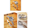 Temperament luxury simulation diamond ring wedding opening copper plated silver ring female Korean version of zircon single drill live ring - Myluvfit