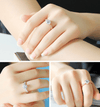 Temperament luxury simulation diamond ring wedding opening copper plated silver ring female Korean version of zircon single drill live ring - Myluvfit