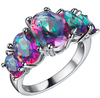Sparkle in Style: Colorful Cubic Zirconia Rings for Women - Trendy Fashion Jewelry - Myluvfit