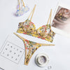 Lace Stitching Sexy Lace-up Lingerie Two-piece Set - Myluvfit