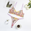 Lace Stitching Sexy Lace-up Lingerie Two-piece Set - Myluvfit