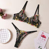 Lace Stitching Sexy Lace-up Lingerie Two-piece Set - Myluvfit