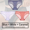 Low Waist Mesh Solid Color Briefs - Myluvfit