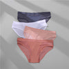Low Waist Mesh Solid Color Briefs - Myluvfit