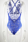 Nightclubs Party Underwear Halter Spaghetti Straps Blue Jumpsuit - Myluvfit