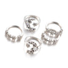 Diamond Set Ring Star Moon Crystal Ring - Myluvfit