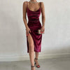 Women's Winter Fashion Sexy Slim Slit Suspender Dress - Myluvfit