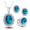 Crystal Necklace Earrings Ring Jewelry Set - Myluvfit