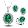 Crystal Necklace Earrings Ring Jewelry Set - Myluvfit