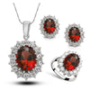 Crystal Necklace Earrings Ring Jewelry Set - Myluvfit