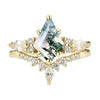 2pcs Green Moss Stone Agate Rings - Fashion Jewelry for Women - Myluvfit