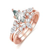 2pcs Green Moss Stone Agate Rings - Fashion Jewelry for Women - Myluvfit