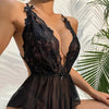 Women's Lace Mesh Patchwork Open Gear Backless Bodysuit - Myluvfit