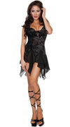 Black ladies mesh nightdress - Myluvfit