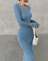 Slimming Sheath Long Sleeve Knitted Dress - Myluvfit