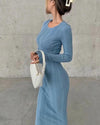 Slimming Sheath Long Sleeve Knitted Dress - Myluvfit