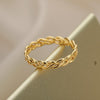 Gold Color Stainless Steel Twist Hollow Simple Rings for Women and Girls - Fashion Jewelry - Myluvfit