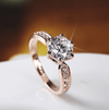 Temperament luxury simulation diamond ring wedding opening copper plated silver ring female Korean version of zircon single drill live ring - Myluvfit