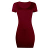 Sexy Tight Solid Color Short-sleeved Sheath Dress - Myluvfit