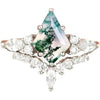 2pcs Green Moss Stone Agate Rings - Fashion Jewelry for Women - Myluvfit